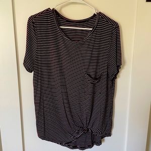 American Eagle purple striped shirt size m/l